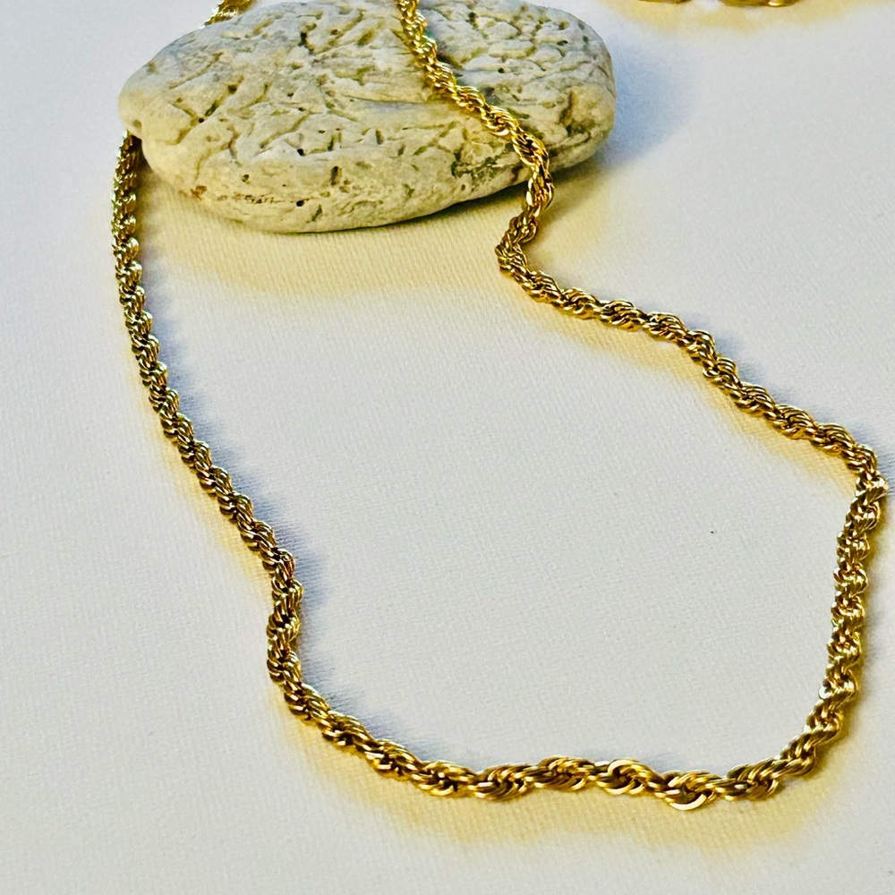 Gold rope chain stainless steel 29” length, width 4 mm - Picture 6 of 7